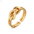 Kreativität einfach Edelstahl Gold Love Knot Ring